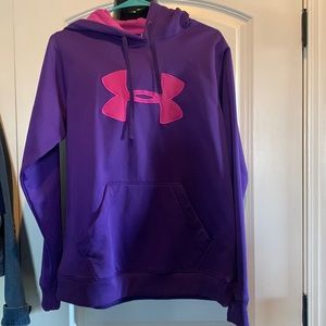 Purple Under Armour big logo hoodie
